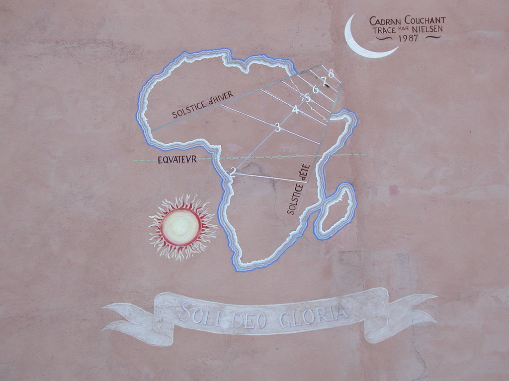 Cadran solaire représentant le continent africain